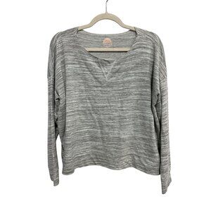 Sundown Shirt Size Small Long Sleeve Pullover Top Heather Gray Relaxed Essential